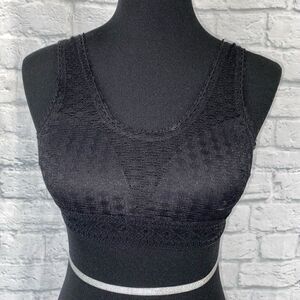 Women’s lace pullover bralette w/removable bra pads black sz small women